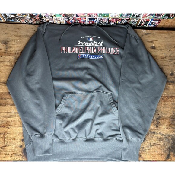 Majestic MLB Authentic Collection Therma Base Philadelphia Phillies Hoodie M XL - Picture 1 of 7